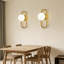 Ensemble de 2 appliques murales de style Mid-Century moderne en or avec abat-jour sphérique blanc pour salle de bain