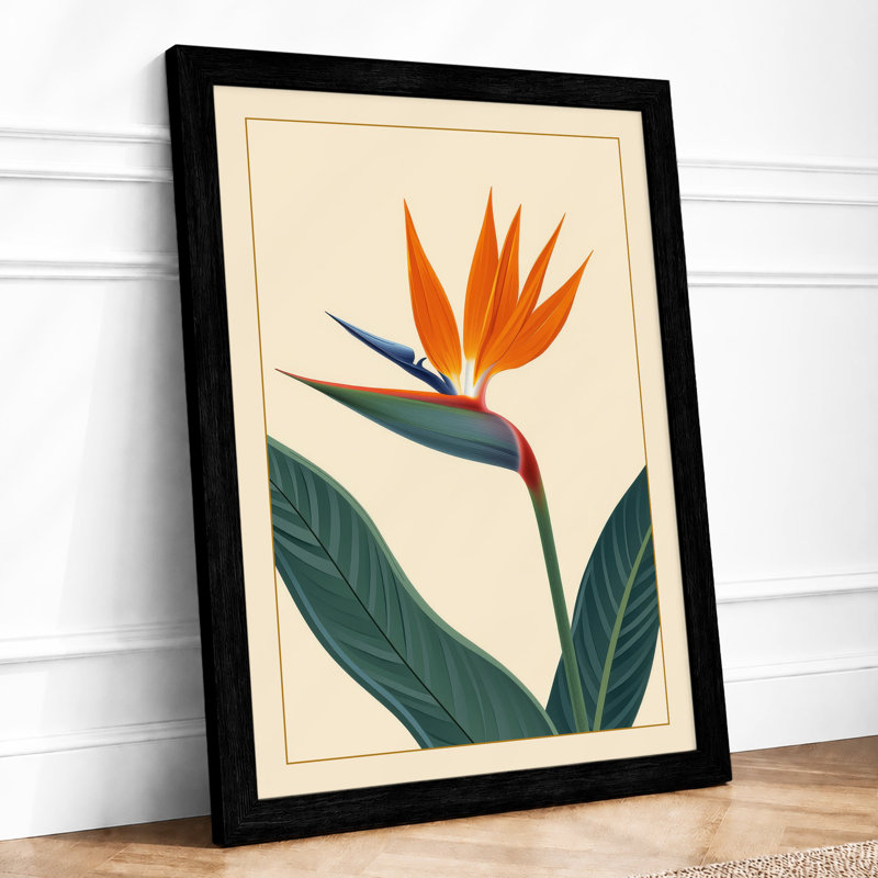 Bird of Paradise Botanical - Framed Print, A3 - 42.0 x 29.7 cm, Black