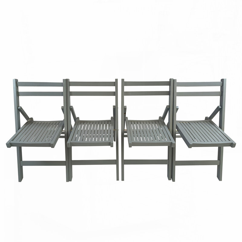 Furniture Slatted Wood Folding Special Event Chair, Gray