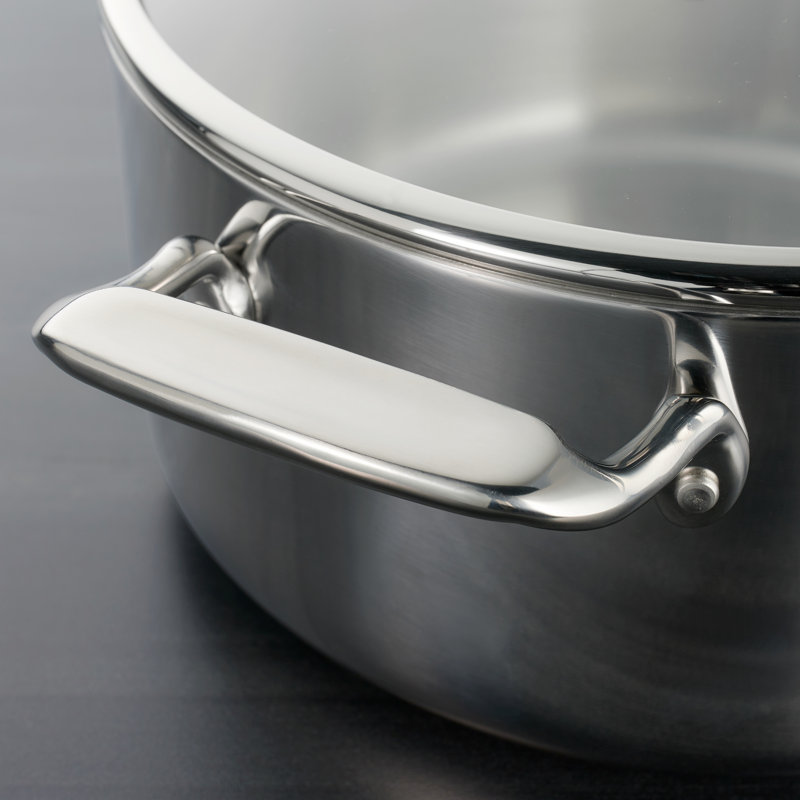 Tri-Ply Clad Stainless Steel 8-Piece Cookware Set with Glass Lids