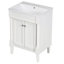 Meuble-lavabo 24 po avec lavabo supérieur, meuble de rangement moderne à 2 niveaux, meuble-lavabo simple, grandes tablettes de rangement-109050277-109050279