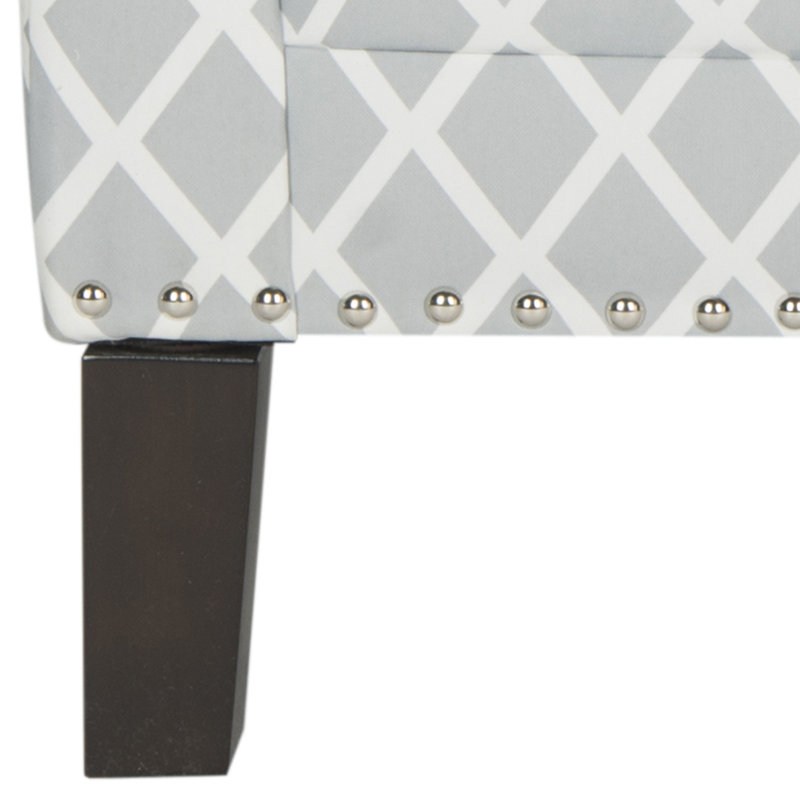 Upholstered Armchair, Gray/White Polyester Blend