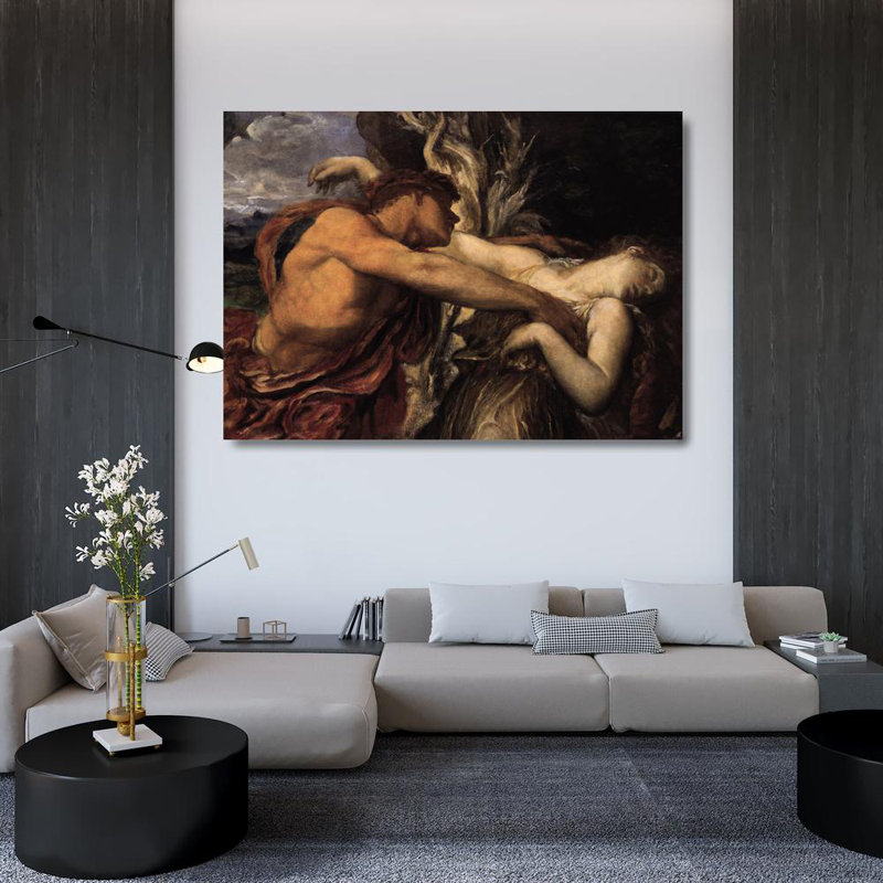 Orpheus and Eurydice, 34" H x 48" W
