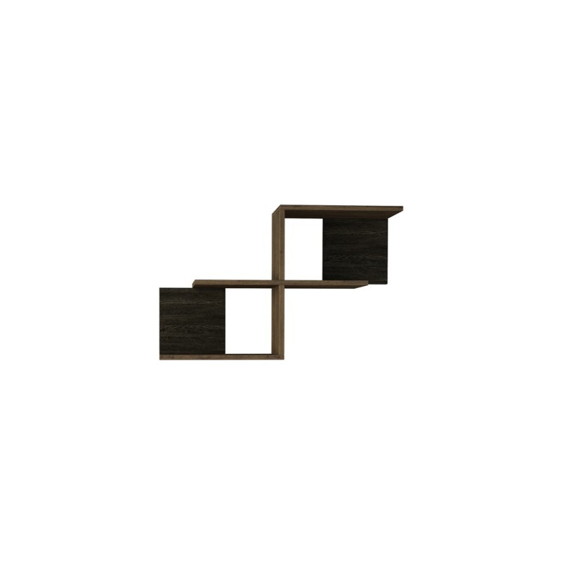 Kishore 2 Piece Cube Shelf, Light Walnut