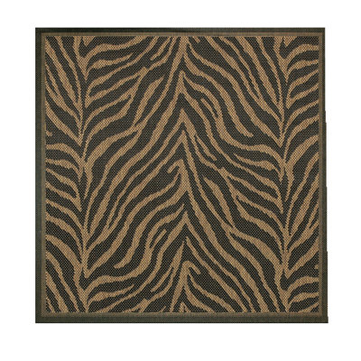 Tapis intérieur / extérieur noir à motif animalier Newingham