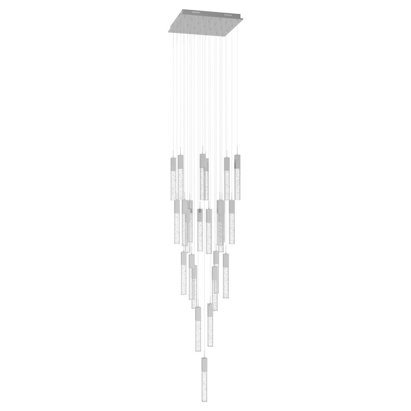 Luminaire suspendu grappe 41 lumières Original Glacier, Chrome, H 177 po x l 28 po x P 28 po