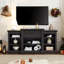 Console multimédia avec grande armoire de rangement, meuble télé multimédia moderne