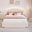 Structure de lit plateforme tapissier avec tiroir en molleton Queen Teddy