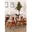 Chaise d'appoint revêtue de lin King Louis-686929146