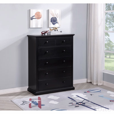 Black 6-Drawer Bedroom Chest