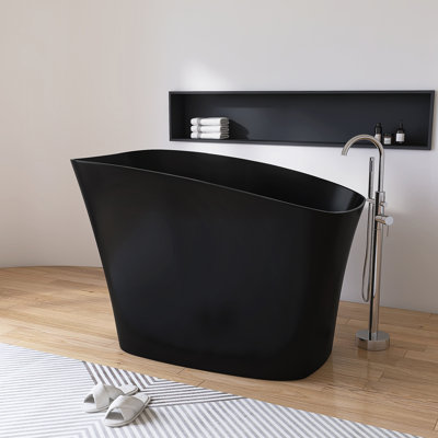 51'' x 29'' Freestanding Tub Soaking Solid Surface Bathtub With Seat