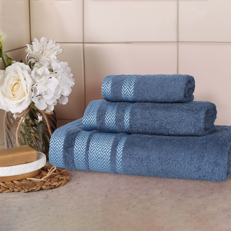 Ensemble de serviettes de bain 3 pièces Bouse Hays, Marine