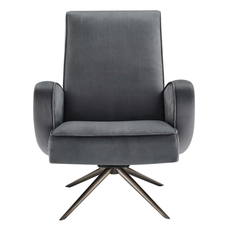 Chaise pivotante en velours Superior Performance par Modway, Velours gris