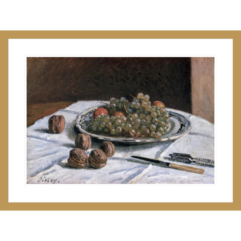 «Grapes and Walnuts» par Alfred Sisley, reproduction sur toile, H 22,03 po x l 29,5 po