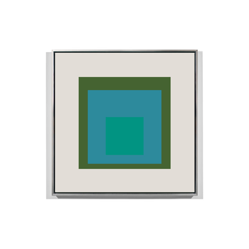 Square Series - vert, Cadre argenté flottant, L 41 po x H 41 po