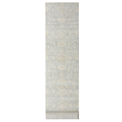 Daugherty Hand Knotted 4x22 Grey Runner