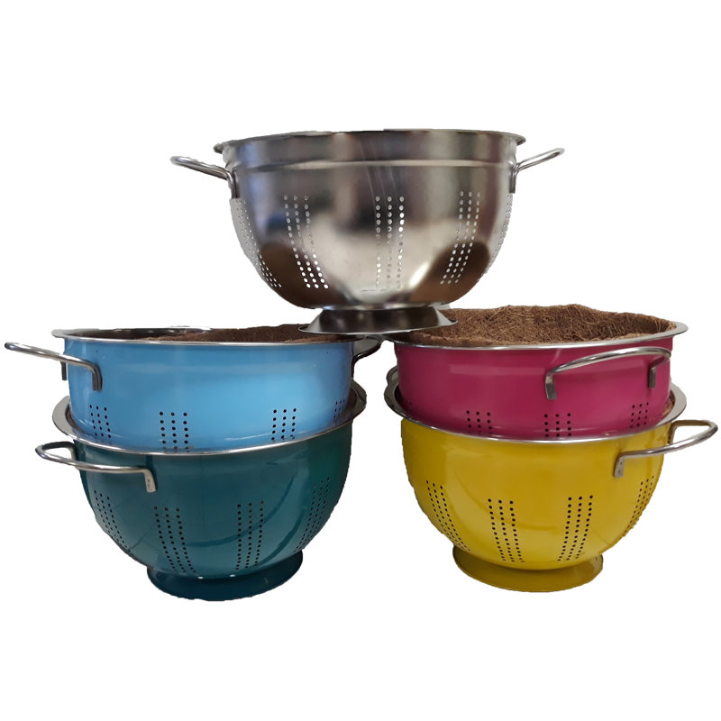 Prashant Metal Hanging Planter, Blue/Pink/Yellow
