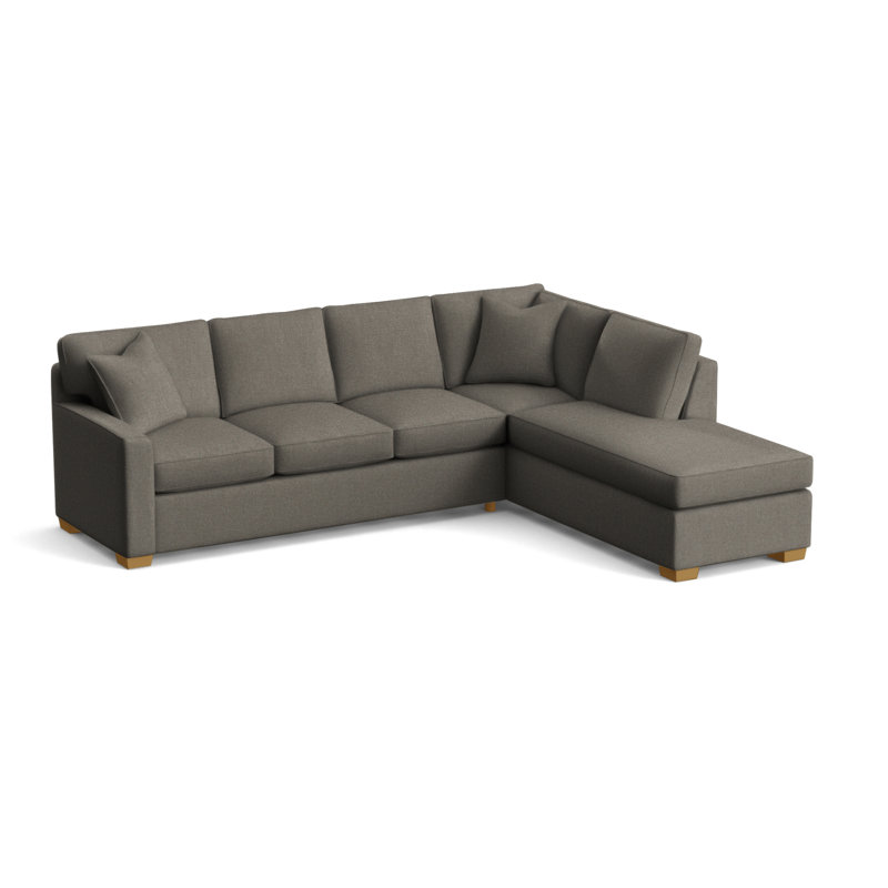 Frye Chaise Sectional, Gray Sugar Performance; 0863-84, Right Hand Facing, Honey