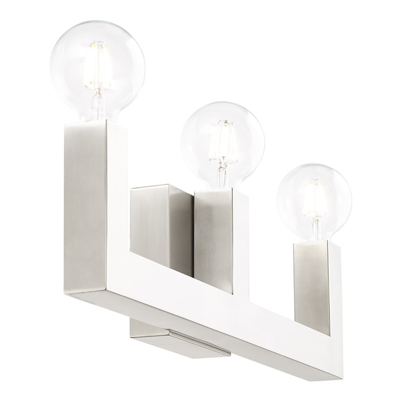 Éclairage pour meuble-lavabo à 3 lumières à intensité variable Zacari, Nickel brossé