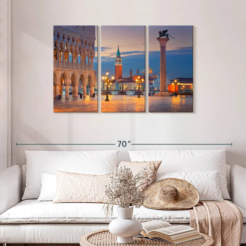 Sebbie Piazza San Marco matin, H 28 po x l 45 po