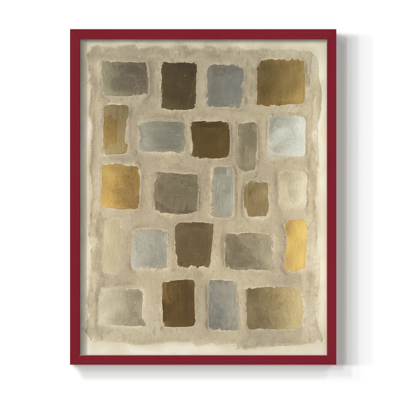 Reproduction encadrée sable - II, Cadre simple rouge, H 10 po x l 8 po