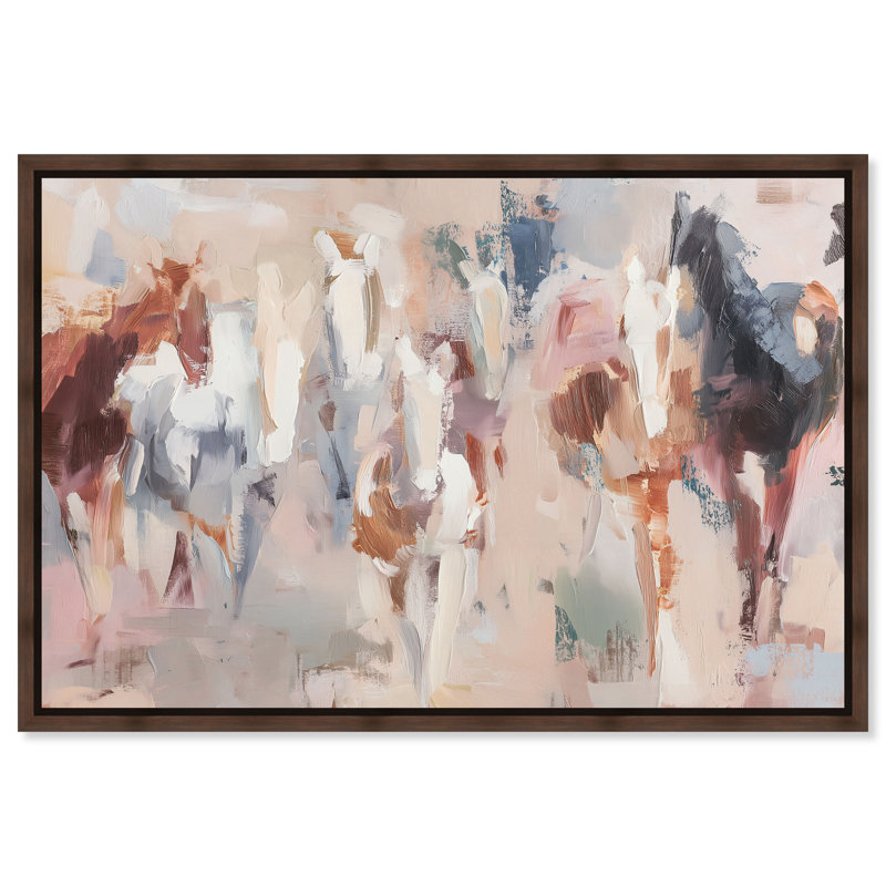 «Warm Neutralité III», impression murale encadrée à cheval par Art Remedy, cadre blanc, 54 x 36, H 37 po x l 55 po