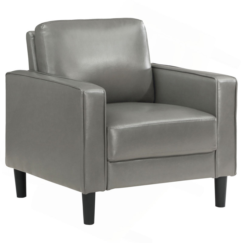 Fauteuil d'appoint rembourré Farallone, Similicuir gris