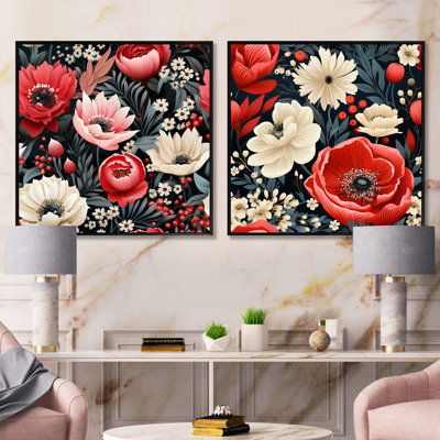 Cadwell - Floral Square Collage Set Of 2