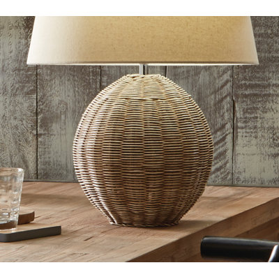 Azure Wicker/Rattan Table Lamp