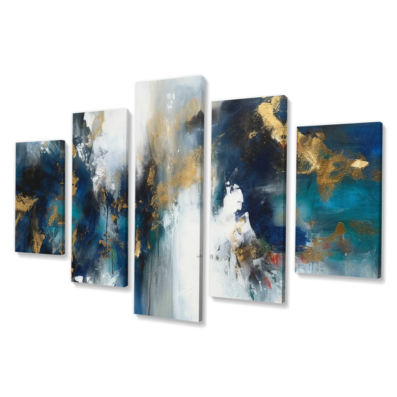 Radiant Muse Émergence - Impression sur toile abstraite - 5 panneaux