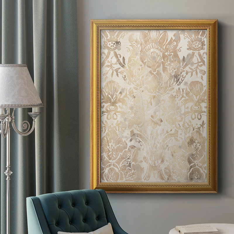 Toile encadrée noyer damassé de qualité supérieure III - prête à être accrochée