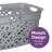  Non-Breakable Mosaic Laundry Basket, 45L - Dark Gray, Decorative Storage, Vented Design, Made In France, Modern Home Organizer-261383737