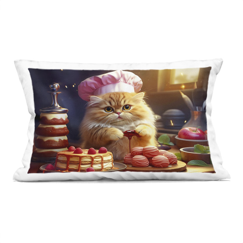 Coussin décoratif imprimé Fluffy Baker Cat par Image World