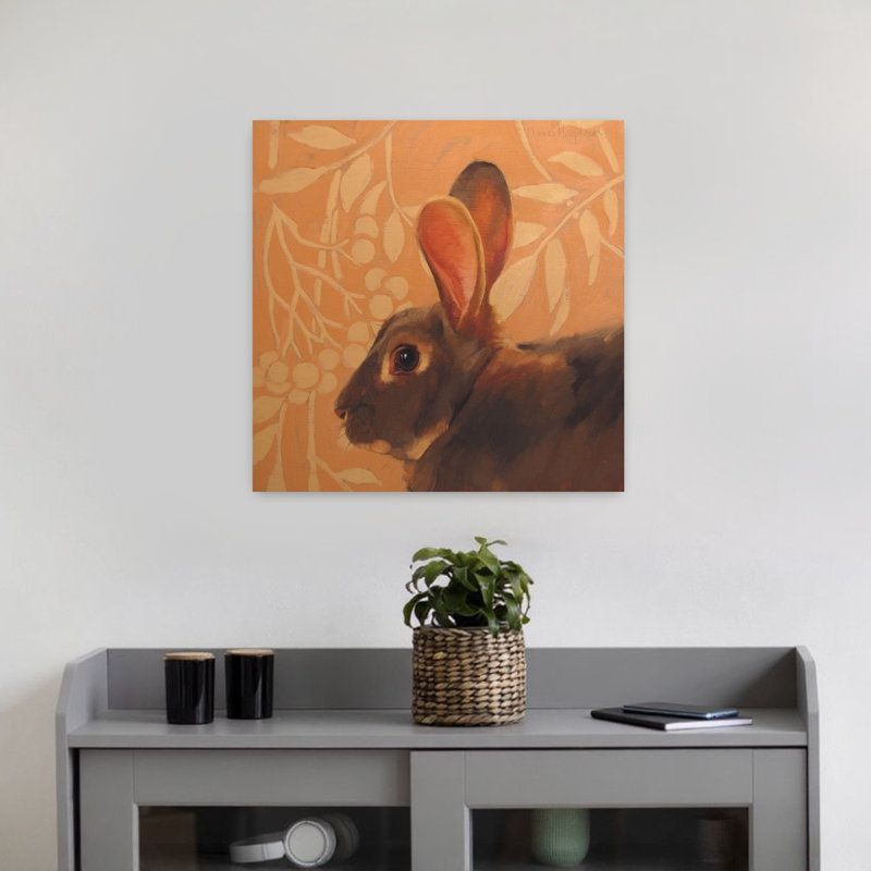 The Hare Contemporary Rabbit Forest Art, H 18 po x l 18 po
