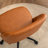 Modern Home Office Chair, Faux Leather Upholstered Swivel Desk Chair, Armless Task Chair with Tilt Back, Height Adjustable Office Chair With Ball Caster, Brown-568011948