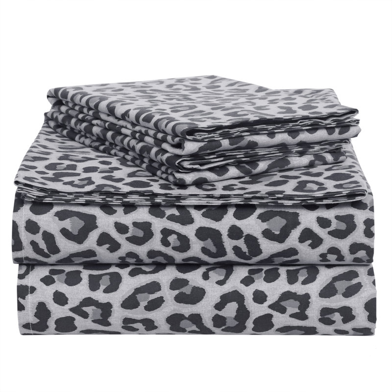 Ensemble de draps 100% coton 144 fils, Double, Gris