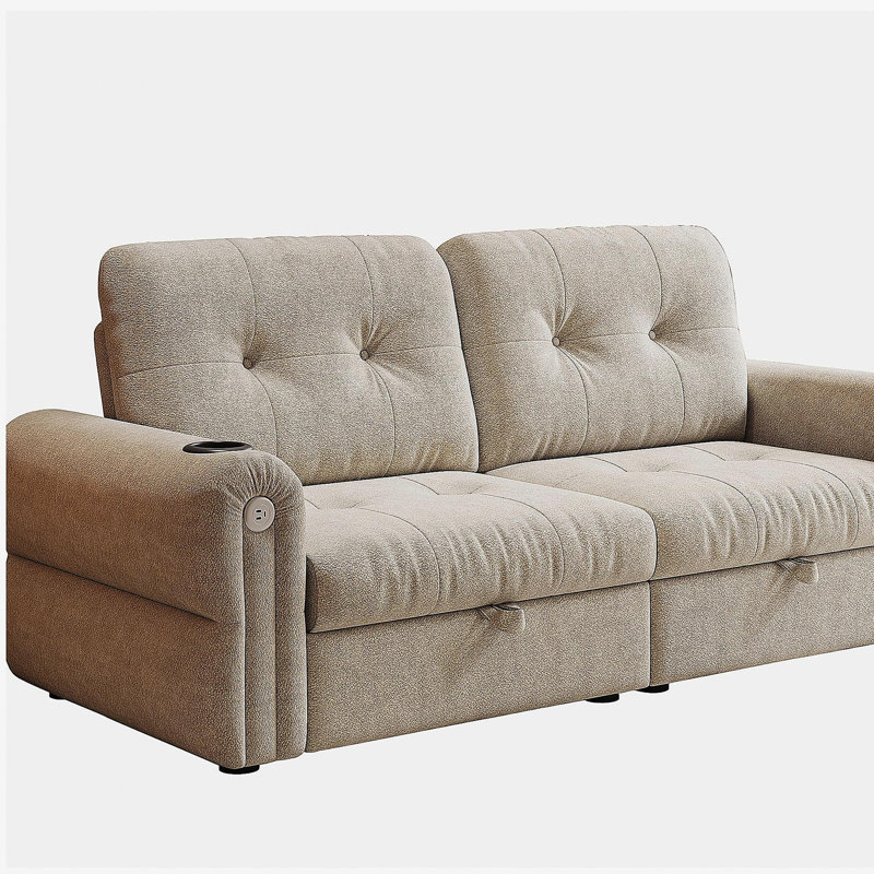 Il s'agit d'un canapé multifonctionnel, d'un canapé-lit convertible de 77 pouces et d'une pièce 2-en-1 qui convient à la fois pour s'asseoir et se coucher. Fabriqué en tissu Sheneyron, il convient aux salons, chambres à coucher