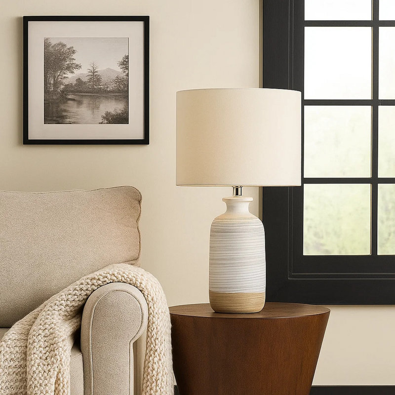 Lampe de table crème 23 po Kazuya