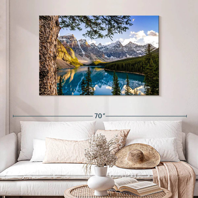 Paysage du lac Alvord Morain, H 32 po x l 48 po