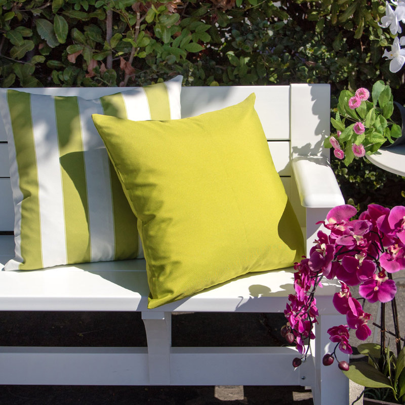 Rosemary Outdoor Throw Pillow, Lime, 20" x 20"