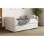 Lit de jour simple rembourré avec lit gigogne et 3 tiroirs de rangement, canapé-lit en tissu de lin à poil court pour chambre d'amis, salon, structure de lit de jour moderne peu encombrante, sans sommier tapissier, beige-1944134226