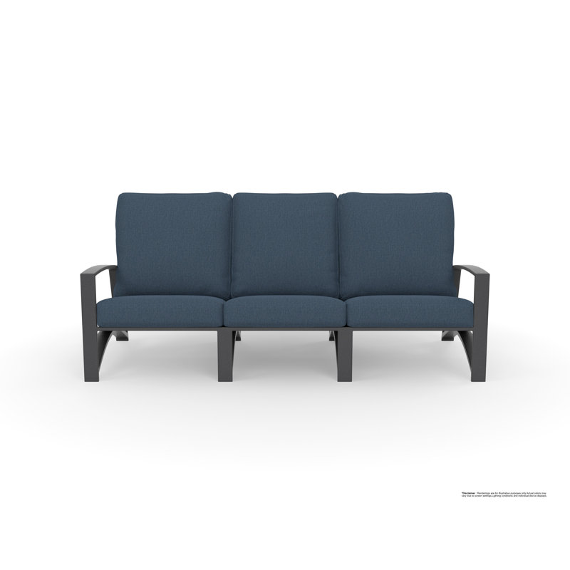 Arc Outdoor 3 - Seat Patio Sofa, Sahara Cafe, Carbon Black