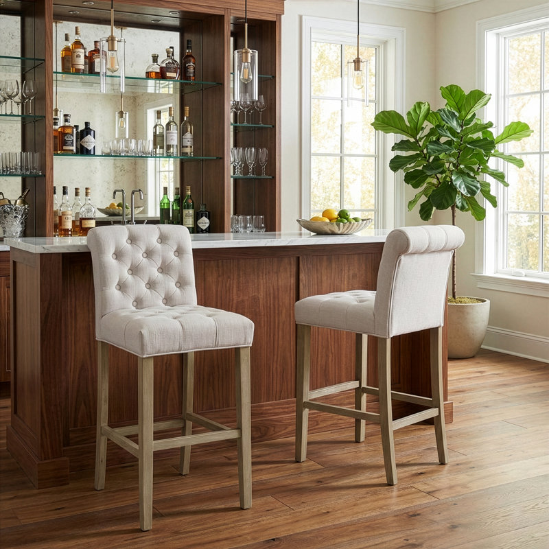 Tabouret de bar et de comptoir Cirencester, Tabouret de bar (siège d'une hauteur de 29 po), Beige