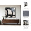 61X61 Framed Hand Painted Abstract Canvas, Black and G, Square, 61"H, Abstract