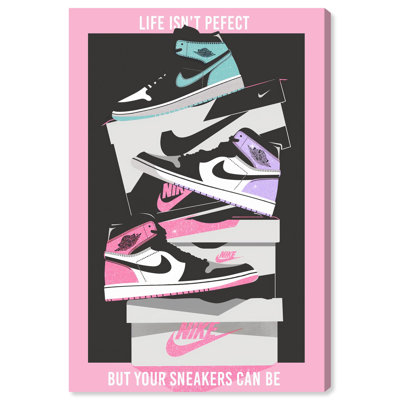 Pastel Big Sneaker Stack Canvas by Art Remedy
