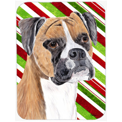 Planche à découper en verre de noël boxer de canne à sucre caroline