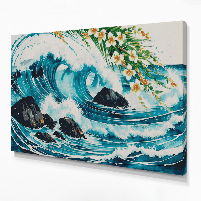 Art mural sur toile vert hawaïen, H 12 po x l 18 po