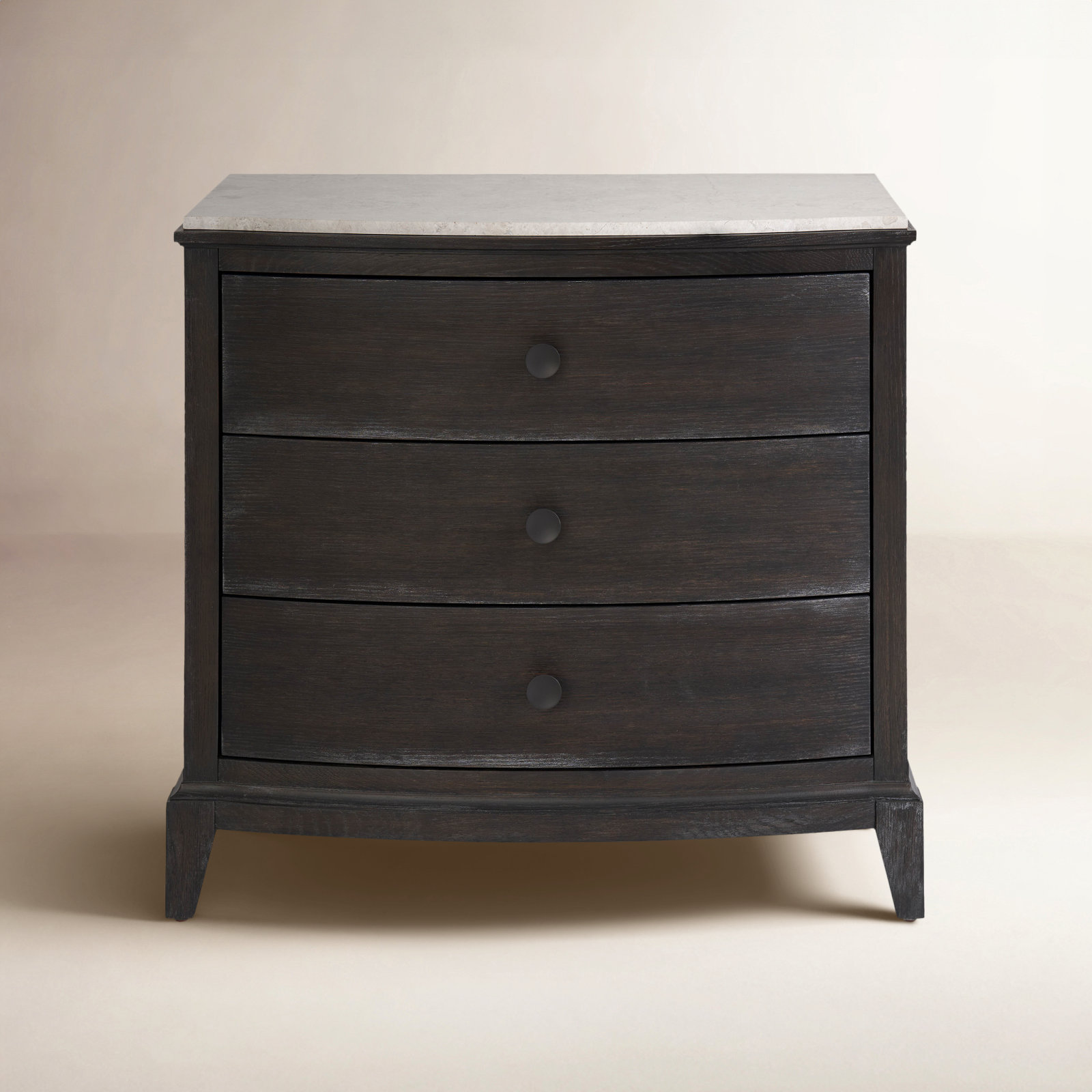 Nadine Oak Nightstand, Black