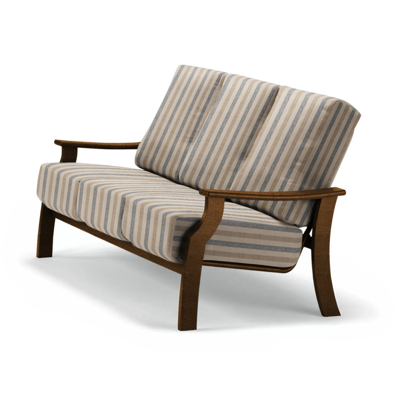 St. Catherine 74'' Wide Patio Sofa with Cushions, Kona, Canvas Granite Sunbrella® Canvas