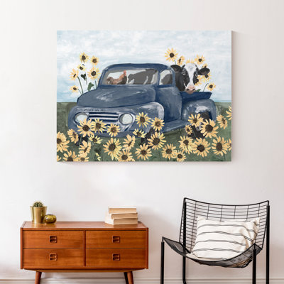 Farmhouse Animals in Truck Canvas Print